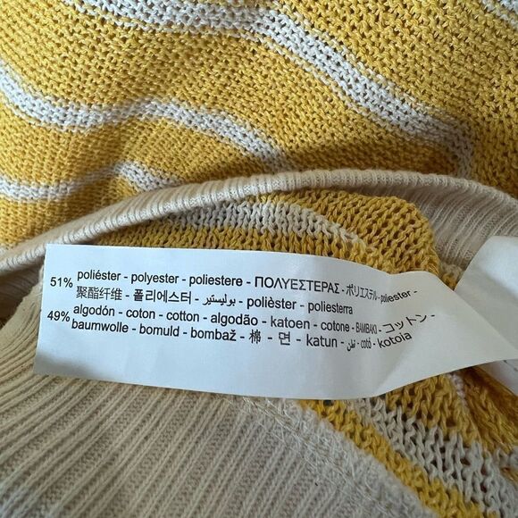 Zara Women’s V-Neck Striped Oversized Knitted Vest Yellow, Size Small - Picture 13 of 13